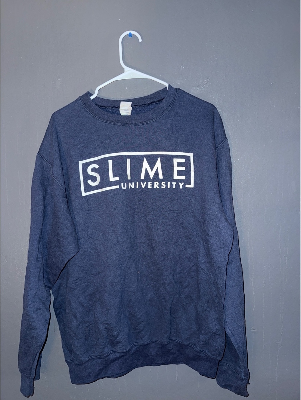 Port & Company Navy Blue Slime University Crewneck Sweatshirt